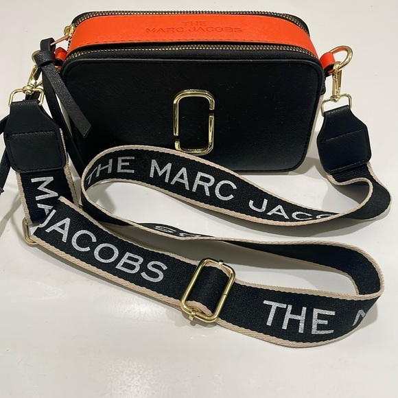Marc Jacobs “The Snapshot Bag” Black, Orange & Cream—BEAUTIFUL!! Like New!! - Picture 1 of 14